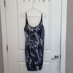 Sequence spaghetti strap mini dress